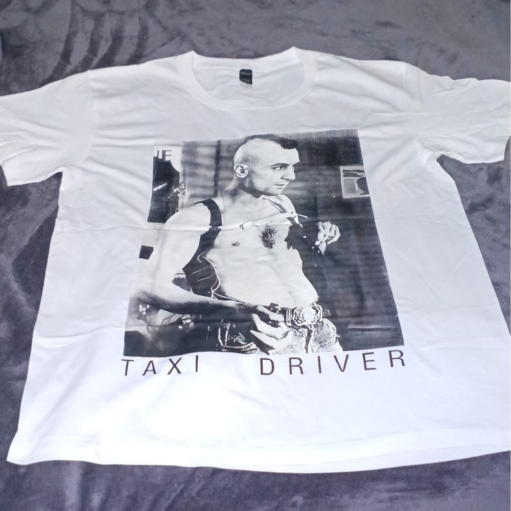 Taxi Driver Graphic T-Shirt White Size L 100% Cotton Robert De Niro Cult Classic